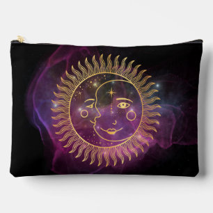 Lila Sonne und Mond Zubehörtasche
