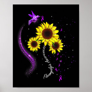 Lila Sonnenblume Fibromyalgie Bewusstsein Poster