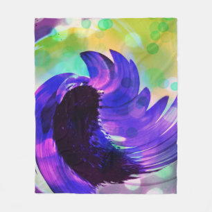 Lila Sonnenblume Swirl Fleece Decke