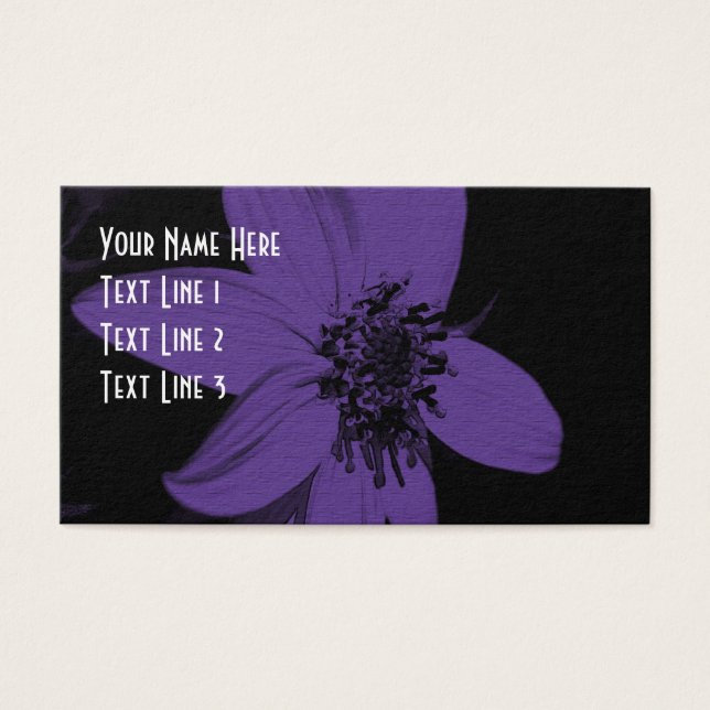 Lila Sonnenblumen Blume Art Business Card (Vorderseite)