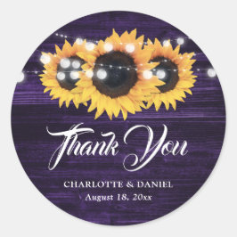 Lila Sonnenblumen Hochzeit Danke Stickers