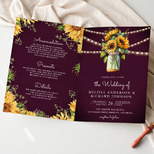 Lila Sonnenblumen im Mason-Glas QR-Code-Hochzeit Einladung