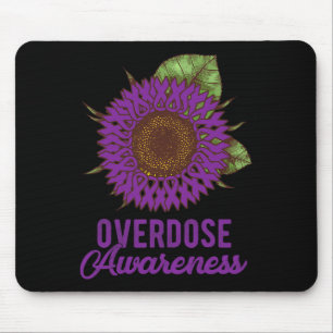 Lila Sonnenblumen-Ribbon-Überdosierung Mousepad