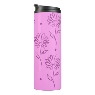 Lila Sonnenblumenmuster Klassischer Rundgang Thermosbecher