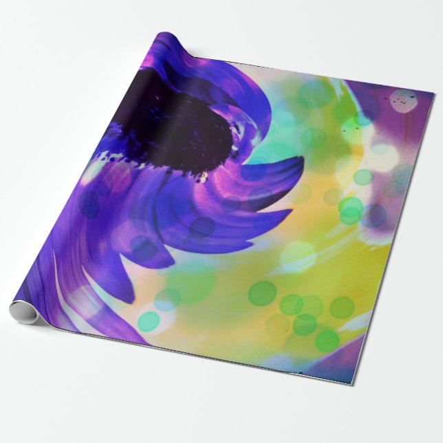 Lila Sonnenblumenspulpapier Geschenkpapier (Ungerollt)