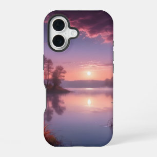 Lila Sonnenuntergang am Lago Maggiore iPhone 16 Hülle