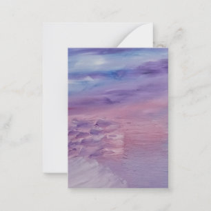 Lila Sonnenuntergang Blau Rosa Farbige Abstrakte K Mitteilungskarte