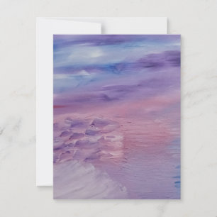 Lila Sonnenuntergang Blau Rosa Farbige Abstrakte K Mitteilungskarte