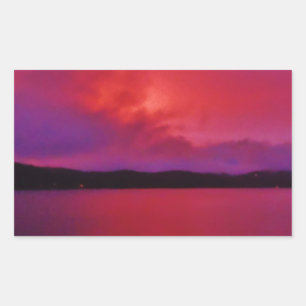 Lila Sonnenuntergang in heiß rosa auf dem Arrowhad Rechteckiger Aufkleber