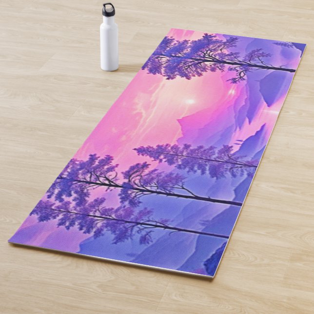 Lila Sonnenuntergang Landschaft Kunst Yogamatte (Beispiel)