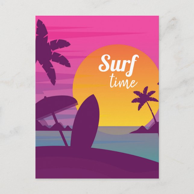 Lila Sonnenuntergang Postkarte (Vorderseite)