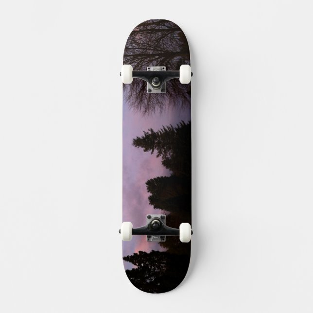 Lila Sonnenuntergang-Skateboard Skateboard (Vorderseite)