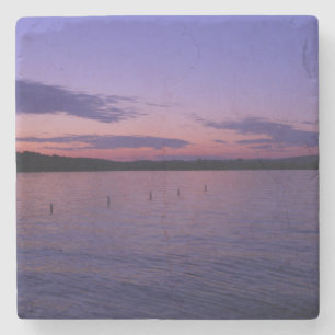 Lila Sonnenuntergang über dem Silver Lake Steinuntersetzer
