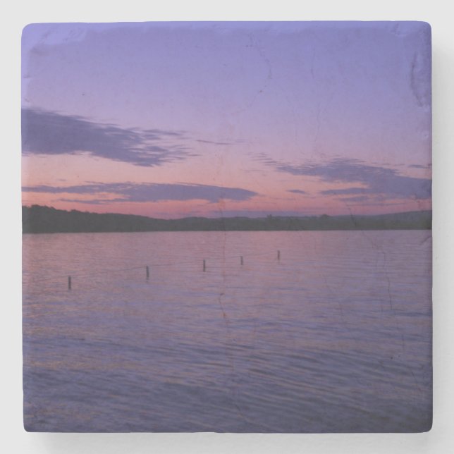 Lila Sonnenuntergang über dem Silver Lake Steinuntersetzer (Vorderseite)