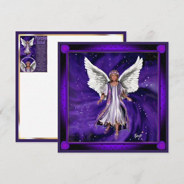 Lila Soul-Blindkarte Feiertagskarte (Vorne/Hinten)