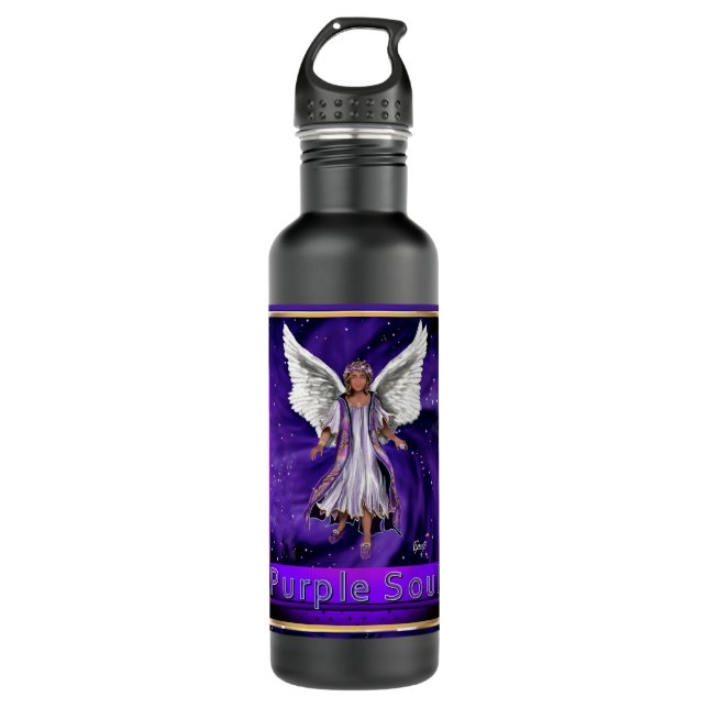 Lila Soul Edelstahlflasche (Vorderseite)