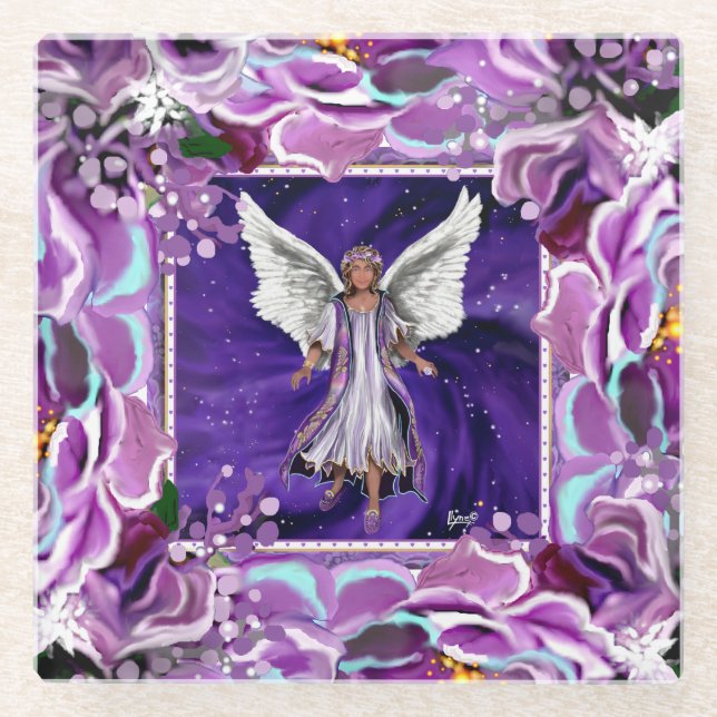 Lila Soul Glasuntersetzer (Vorderseite)