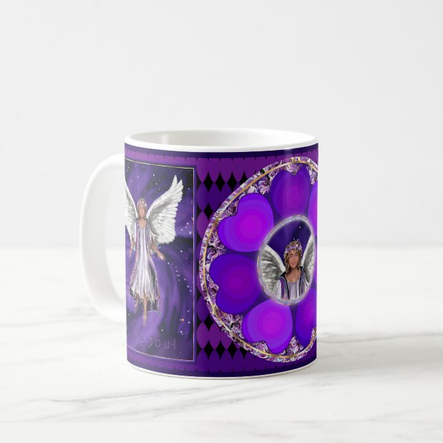 Lila Soul Kaffee Tasse (Vorderseite Links)
