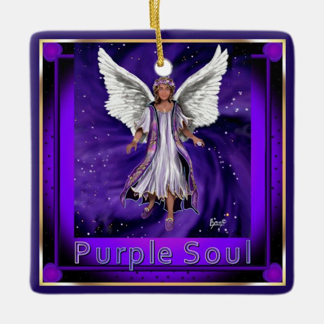 Lila Soul Keramik Ornament (Vorderseite)
