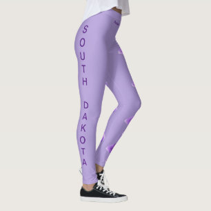 Lila South Dakota Staat Pasque Blume Leggings