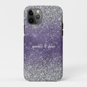 Lila Sparkassensilber-Glitzer Case-Mate iPhone Hülle