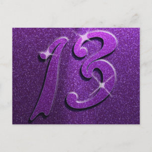 Lila Sparkle 13. Geburtstag Grußkarte Postkarte
