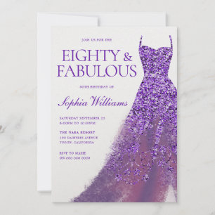 Lila Sparkle Dress-Party Einladung
