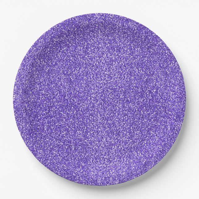 Lila Sparkle-Glitzer Pappteller (Vorderseite)
