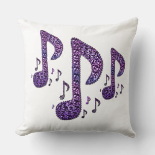 Lila Sparkle-Musiknoten Kissen