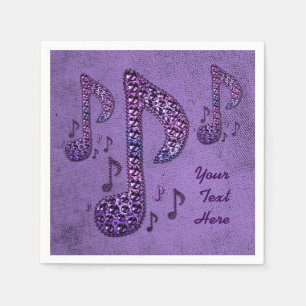 Lila Sparkle Musiknoten Napkins Serviette