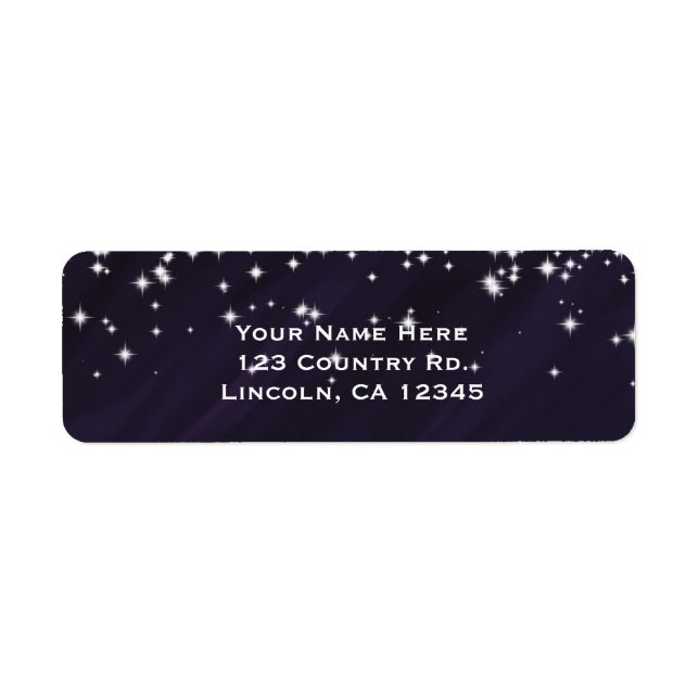 Lila & Sparkle Stars Elegante Glamour Einladung (Vorne)
