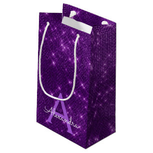 Lila Sparklogramm - Name hinzufügen Kleine Geschenktüte
