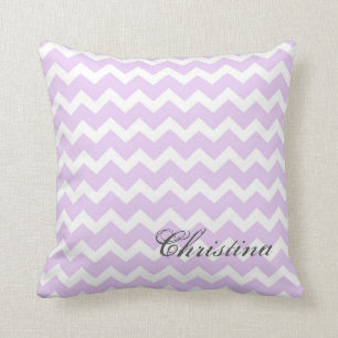 Lila Sparren-Muster-Monogramm-Kissen Kissen