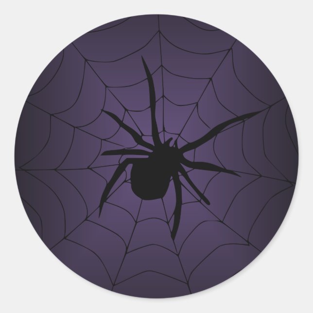 Lila Spider Web Halloween Stickers (Vorderseite)