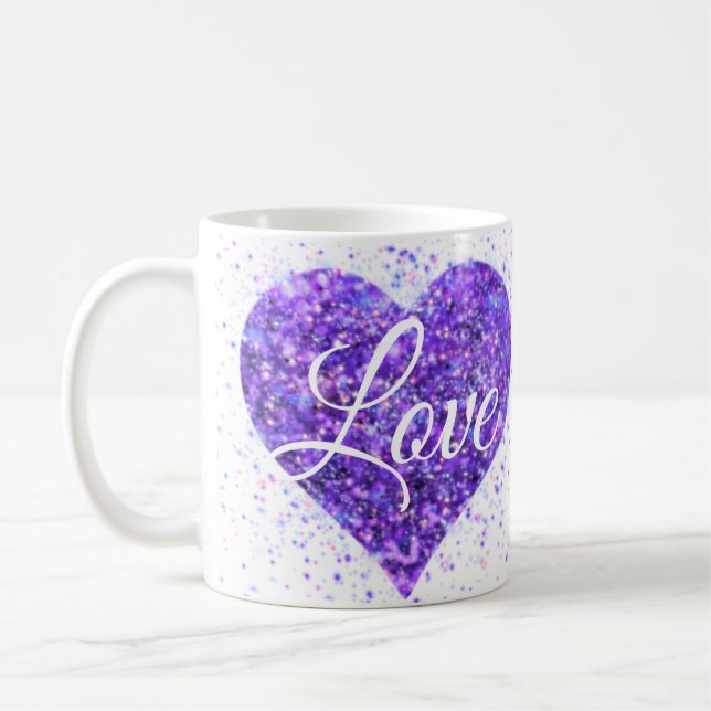 Lila Spinnfolgen, Graffiti-Valentin-Liebe Kaffeetasse (Links)