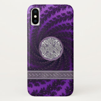 Lila Spiral Fraktal Celtic Knot iPhone X Case