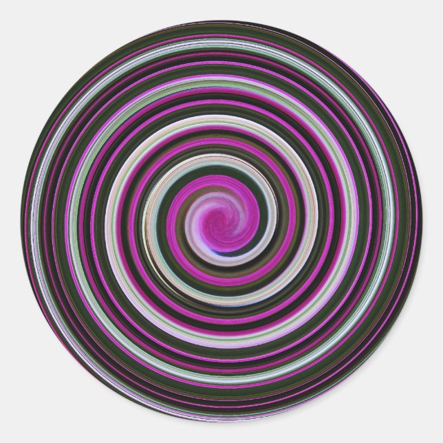 Lila Spiralbild Runder Aufkleber (Vorderseite)