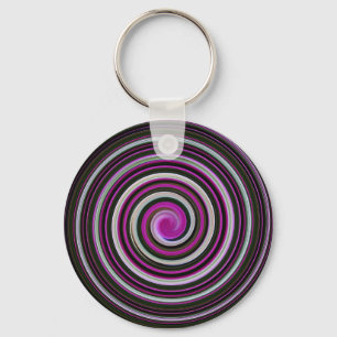 Lila Spiralbild Schlüsselanhänger