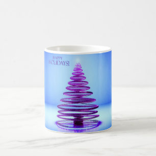 Lila Spirale Weihnachtsbaum Tasse