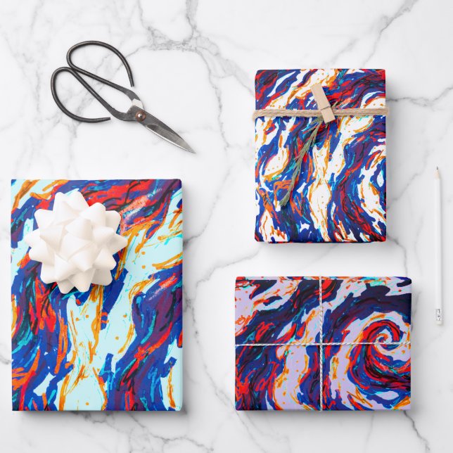 Lila Spiralgalaxie Geschenkpapier Set (Vorderseite)