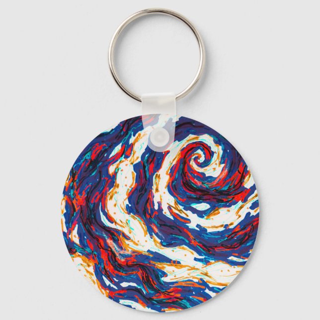 Lila Spiralgalaxie Schlüsselanhänger (Vorderseite)