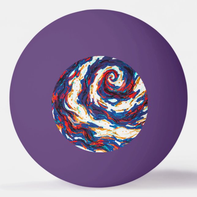Lila Spiralgalaxie Tischtennisball (Vorderseite)