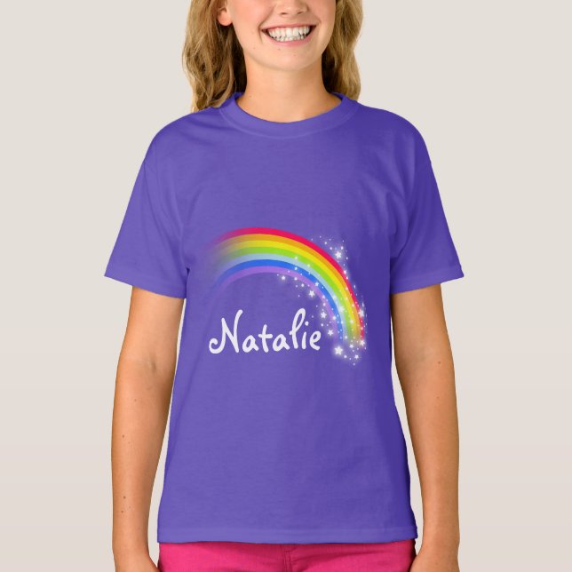 Lila Spitze des personalisierten bunten T-Shirt (Vorderseite)