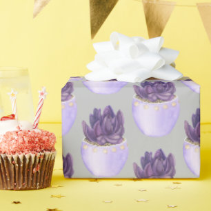 Lila Spitze sukkulent Geschenkpapier