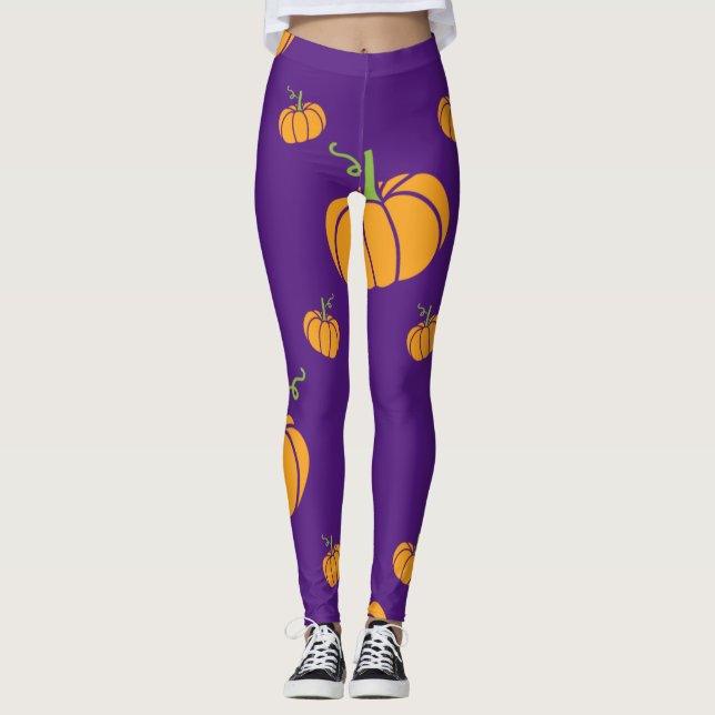 Lila Spooky Halloween Leggings (Vorderseite)