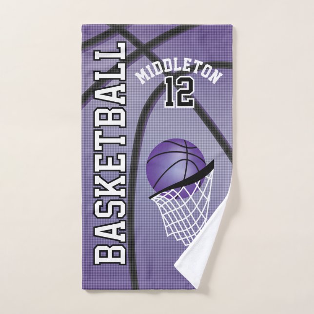Lila Sport 🏀 Basketball | DIY Text Handtuch (Handtuch)