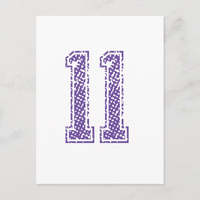 Lila Sport Jerzee Nummer 11.png Postkarte (Vorderseite)