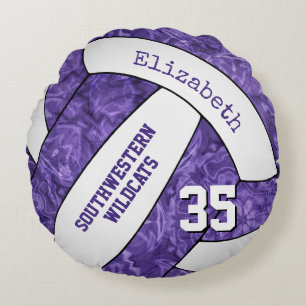 lila Sportgeschenke für Damen mit Volleyball Rundes Kissen