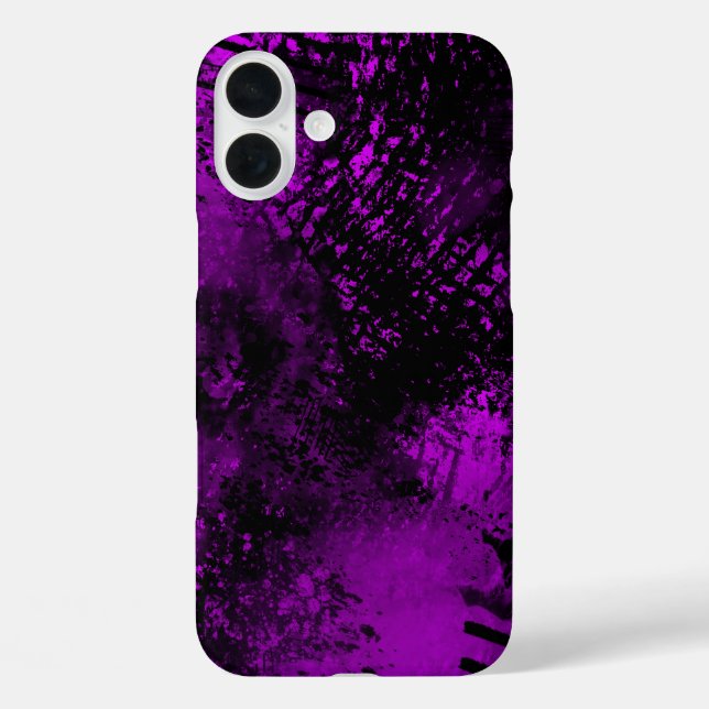 Lila Spray Paint Effect iPhone 16 Fall Plus Hülle (Rückseite)
