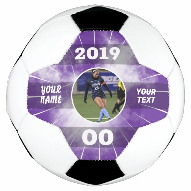 Lila Sprint für den benutzerdefinierten Fußballbal Fußball (Vorderseite)